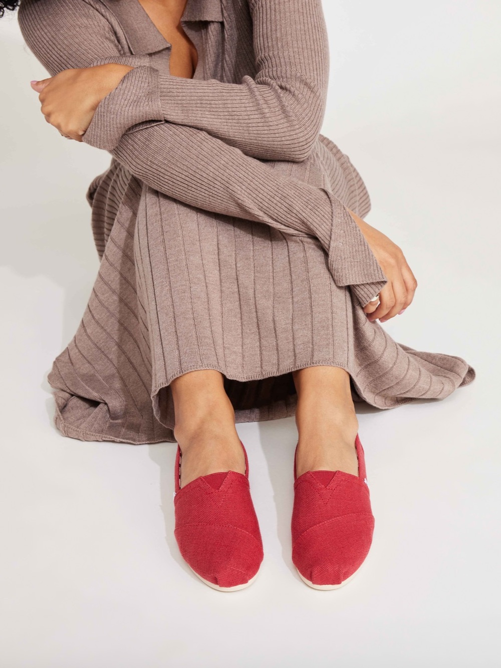 TOMS Alpargata Red Canvas Shoe Size 6.5